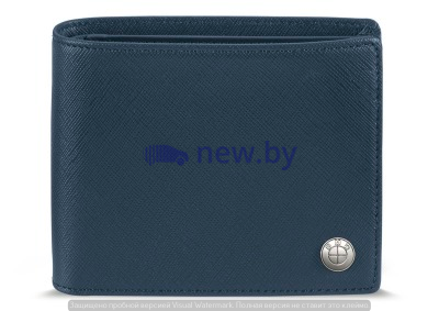 Кожаное портмоне BMW Fashion Wallet with Coin Compartment, Blue, артикул 80212466217