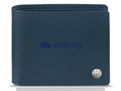 Кожаное портмоне BMW Fashion Wallet without Coin Compartment, Blue, артикул 80212466218
