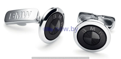 Запонки BMW Iconic Cufflinks, Black/Silver, артикул 80232450922