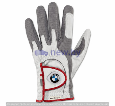 Левая мужская перчатка BMW Left Glove, Golfsport, Mens, White/Grey, артикул 80232460955