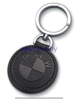 Кожаный брелок BMW Leather Key Ring, Black, артикул 80272454673
