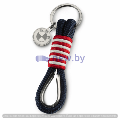 Плетеный брелок BMW Karabiner Key Ring Yachting, Blue/White, артикул 80272461059