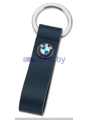Кожаный брелок BMW Logo Leather Key Ring, Blue, артикул 80272466305