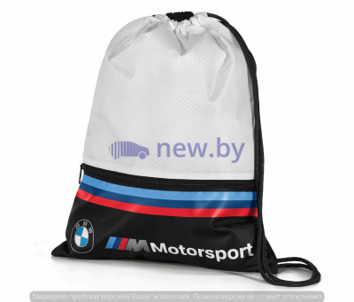 Спортивная сумка-мешок BMW M Motorsport Sports Bag, White/Black, артикул 80282461128