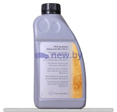 Синтетическое моторное масло Mercedes MB 229.51, 5W30, 1 литр, артикул A000989760211BLER