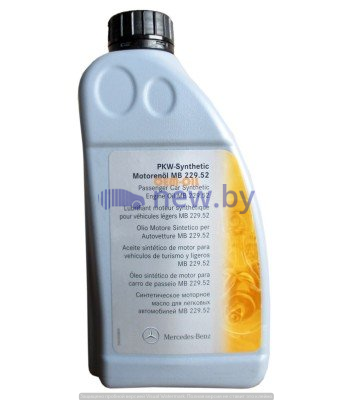 Синтетическое моторное масло Mercedes MB 229.52, вязкость 5W30, 1 литр, 2018, артикул A000989800211BMER