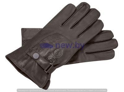 Кожаные перчатки Mercedes Leather Gloves, Dark Brown, Heinz Bauer Manufacture, артикул B66041666