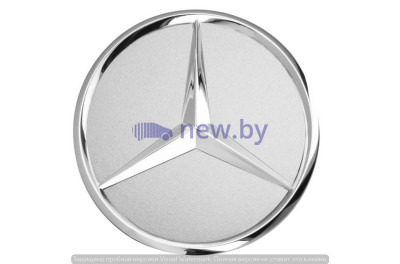 Колпачок ступицы колеса Mercedes цвета стерлинговое серебро с хромированным логотипом, артикул B66470206