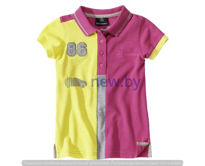 Детская футболка Mercedes Children's Polo Shirt, Girls, Pink / Yellow, артикул B66951986