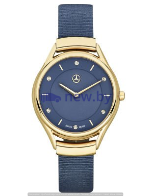 Женские наручные часы Mercedes-Benz Women’s Watch, Fashion Gold, Yellow gold-coloured / Blue, артикул B66953564