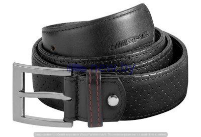 Мужской кожаный ремень Mercedes-Benz Belt, AMG, Black, Leather/Stainless Steel, артикул B66954551