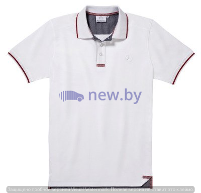 Мужская футболка поло Mercedes-Benz Men's Polo Shirt, White / Red details, артикул B66956739