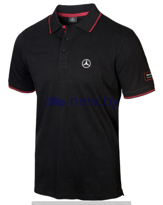 Мужская рубашка-поло Mercedes Men's Polo Shirt, Trucker, Black / Red, артикул B67871245