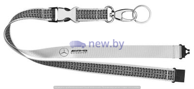 Лента с карабином для ключей Mercedes AMG Lanyard, Silver Grey / Black, артикул B67995430