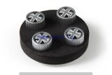 Набор из 4-х колпачков ниппелей Jaguar Valve Stem Marcue Caps, Black Jack Logo, артикул C2D19598 Набор из 4-х колпачков ниппелей Jaguar Valve Stem Marcue Caps, Black Jack Logo, артикул C2D19598