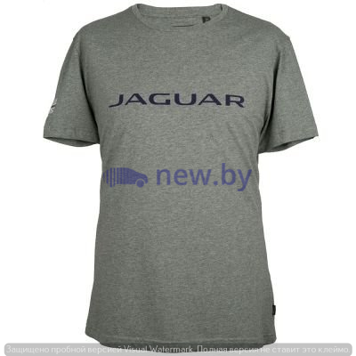 Мужская футболка Jaguar Men's Wordmark Graphic T-shirt, Grey Marl / Blue, артикул JATM007GMB