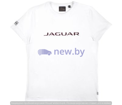 Мужская футболка Jaguar Men's Wordmark Graphic T-shirt, White / Plum, артикул JBTM030WTB