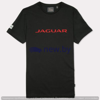 Мужская футболка Jaguar Men's Wordmark Graphic T-shirt, Black / Red, артикул JCTM030BKB