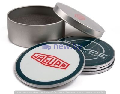 Набор из четырех подставок для чашек Jaguar Heritage E-Type Coaster Set, артикул JDGF713NVA
