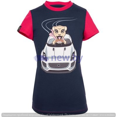 Футболка для девочек Jaguar Girls' Car Graphic T-Shirt, Navy/Pink, артикул JDTC813RDO