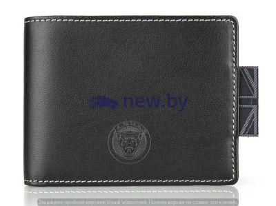 Кожаный кошелек Jaguar Growler Print Leather Wallet, Black, артикул JGLG424BKA