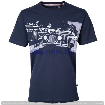 Мужская футболка Jaguar Men's Heritage Dynamic Graphic T-shirt, Navy/White, артикул JGTM477NVB
