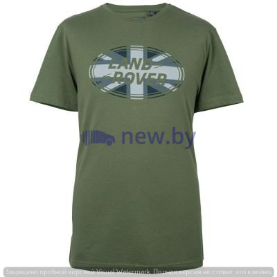 Мужская футболка Land Rover Men's Union Flag Graphic T-shirt, Green, артикул LBTM088GNB
