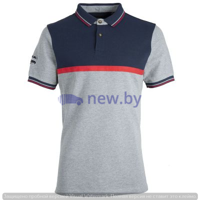Мужская рубашка-поло Land Rover Men's Heritage Polo Shirt, Grey Marl / Navy, артикул LFPM950GMB