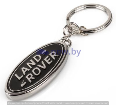 Стальной брелок Land Rover Oval Keyring, Black 2019, артикул LGKR515BKA