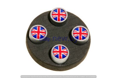 Набор из 4-х колпачков ниппелей Land Rover Union Jack Valve Stem Caps, артикул LR027664