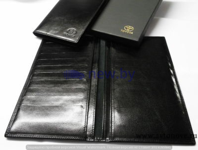 Обложка для документов и паспорта Toyota Leather Case, Black, артикул OT1100325T