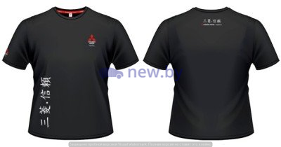 Мужская футболка Mitsubishi Men's T-Shirt Hieroglyph, Black, артикул RU000011S