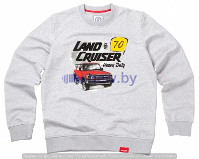 Мужская толстовка Toyota Land Cruiser 70, Grey, артикул TMHRTSCM01S