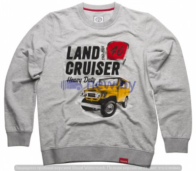 Мужская толстовка Toyota Land Cruiser 40, Grey, артикул TMHRTSCM02S
