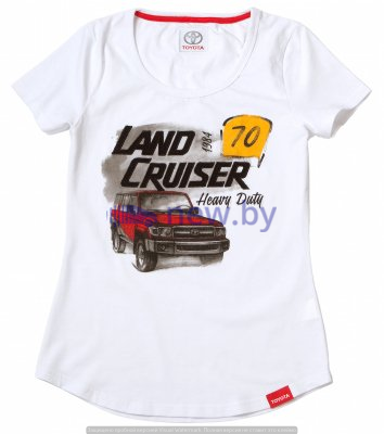 Женская футболка Toyota Land Cruiser 70, Ladies T-Shirt, White, артикул TMHRTTCL01XS