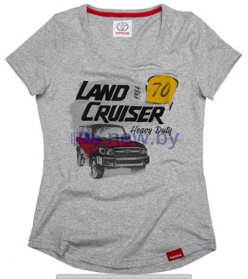 Женская футболка Toyota Land Cruiser 70, Ladies T-Shirt, Grey, артикул TMHRTTCL02XL
