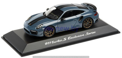 Модель автомобиля Porsche 911 Turbo S, Exclusive Series, Graphite Blue Metallic, 1:43, артикул WAP0209070J