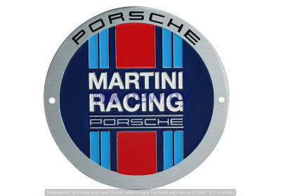 Эмблема на решетку радиатора Porsche Grille Badge, Martini Racing, Limited Edition, артикул WAP0508100K