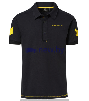 Мужская рубашка-поло Porsche Polo Shirt – GT4 Clubsport, Men, Black/Yellow, артикул WAP34400S0LCLS