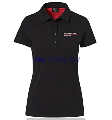 Женское поло Porsche Women’s Polo Shirt, Motorsport, Black, артикул WAP8060XS0LFMS